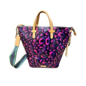 Consuela Pebbles Pink Purple Leopard Print Sling Bag